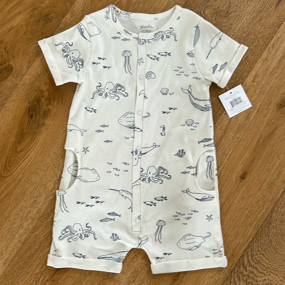 Pehr onesie - ocean print.